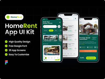 Home Rental App app design home rental app property rental app ui ui kit ux