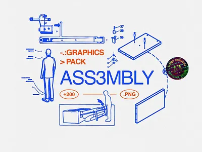 Assembly Graphics Pack assembling blueprint brutalism clipart clippings download free freebie graphics grunge guide human icon ink instructuion person pixelbuddha png scheme working