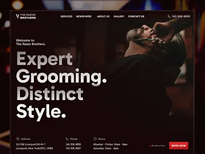 Razor: Framer Barber Website barber barbershop business dark design elegant framer local business template ui