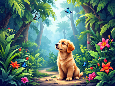 Illustrations of Puppy jungle puppy