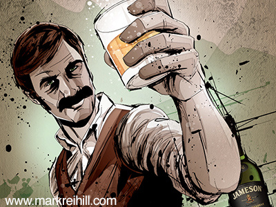 Jameson cocktail dead rabbit drink green illustration ireland irish jameson mark reihill portrait saint patricks day whiskey