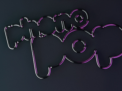 phono pop neon 3d logo neon pop typo