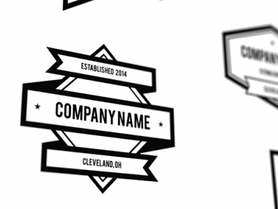 Shapes and Ribbons Logo download logo outline retro ribbon shapes