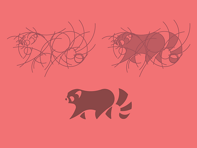 Red Panda Grid animal branding geometric grid identity logo panda red red panda