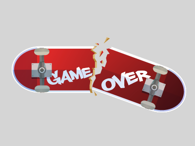 Game Over app broken game game over illustration over sk8 skate ui vector