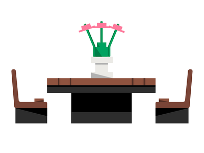 Dinner Table colour flat illustration lego table test wip