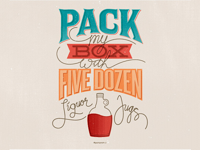 Pack My Box lettering pangram script series typography