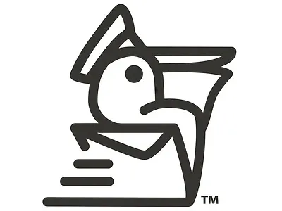 Pelican Postal bird black and white design illustrator logo mail minimal pelican postage put a bird on it trademark