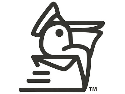 Pelican Postal bird black and white design illustrator logo mail minimal pelican postage put a bird on it trademark