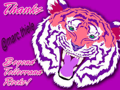 THANKS MARC! BEYOND TELLERRAND ROCKS! beast beyond tellerrand dribbble düsseldorf germany invite kitty pink roar thank you tiger wild