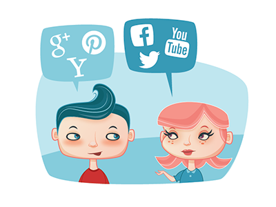 Talkin' 'Bout Social Media blue illustrator pink retro social media vector vintage