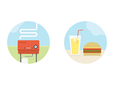 Summer Party barbacue bbq burger grill hamburger illustration lemonade party summer