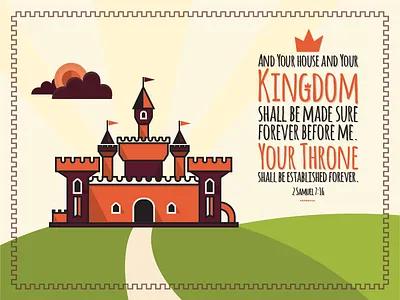 2 Samuel 7:16 bible castle cloud crown flat icon illustration simple vector verse