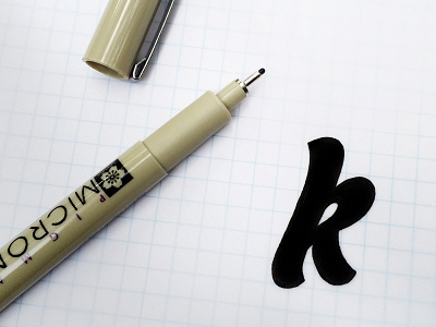 k brush pen calligraphy cursive hand drawn k lettering logo script signature sketch typography