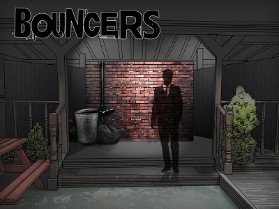 Bouncers Set Design Mock-up bouncers brick mock up set design silhouette