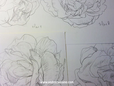 Flower pattern pencil roses