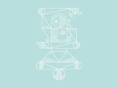 Space Out V2 astronaut geometric illustration shapes space
