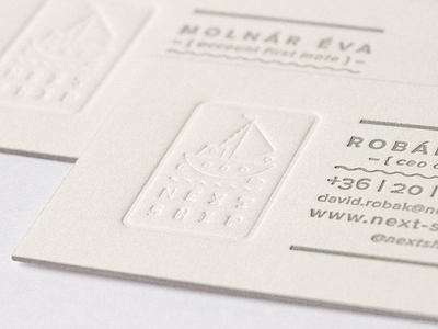 Next Ship business card business card custom fish letterpress logo next ship type