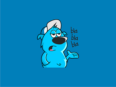 bla bla bla... preach on bro... -_- blue bored character instasize mascot sticker