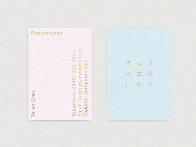 Taryn Grey Business Card Portrait branding business cards logo logos logotype typography