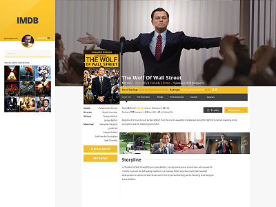 Work In Progress - IMDB Redesign - Movie Detail Page design imdb in movie progress redesign web work work in progress