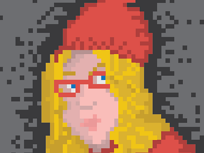 Pixel Julia art avatar face glasses pixel portrait self portrait selfie woman