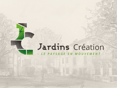 Jardincreation branding communication construction identity landscape logo logotype painter typography