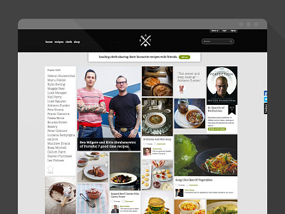 Eatlove chef food homepage pinterest responsive ui ux website