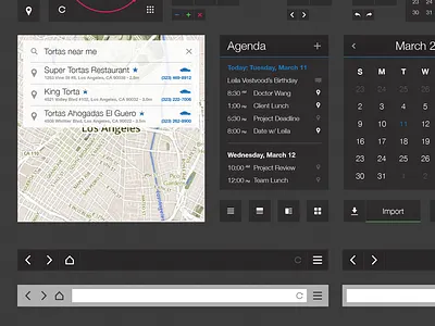 More Illustrator UI Kit agenda buttons calendar illustrator interface kit map nav ui