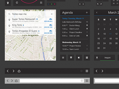 More Illustrator UI Kit agenda buttons calendar illustrator interface kit map nav ui