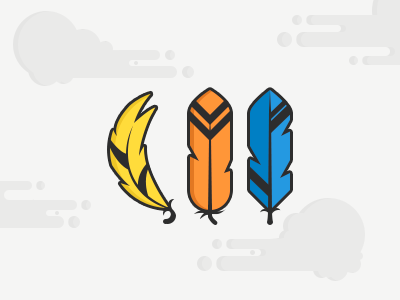 Feathers birds colors exotic feathers illustration vector