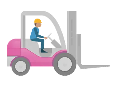 Service engineering forklifttruck illustration web