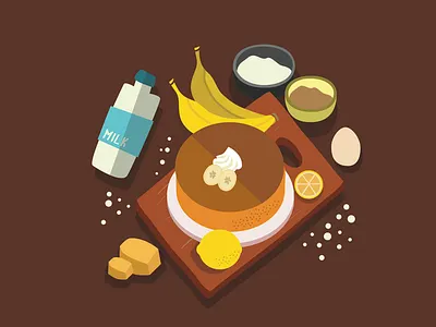 Mom's secret recipe: Banana Cake banana cake food kitchen vector