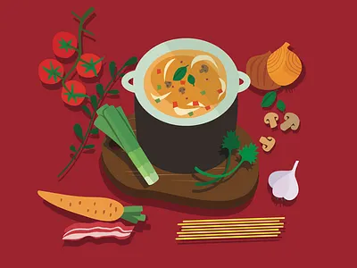 Mom's secret recipe: Minestrone cute illustration minestrone vector vegetables
