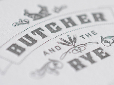 Business Card - Letterpress butcher and the rye letterpress