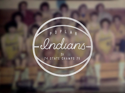 Poplar Indians basketball design indians lettering poplar smoke signal dsgn texture