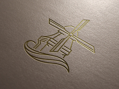 Shave Mill Logo Mockup gold letterpress logo mockup mono weight paper shave mill shaving supplies