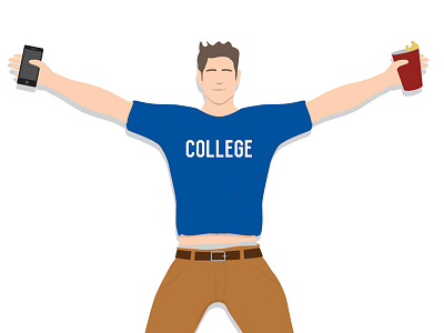 College Student beer boy college color illustration iphone process smartphone student