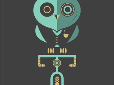 Pinchflat poster bike illustration owl pinchflat