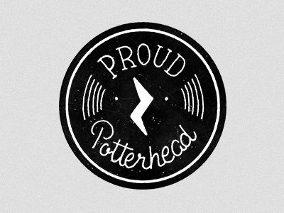 Proud Potterhead Badge badge black hand lettering harry potter lettering potterhead texture white