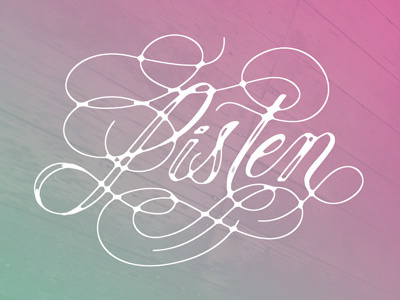 Listen custom lettering lettering script typography
