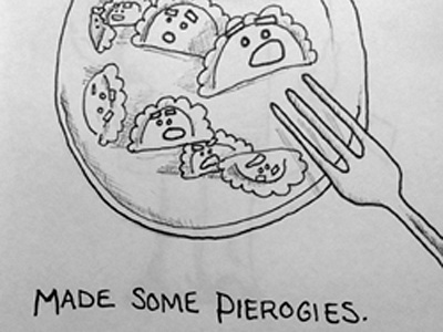 Day 10 365 doodleaday pierogies sketch