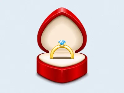 Gold Ring In A Box Virtual Gift box gift gold icon ring