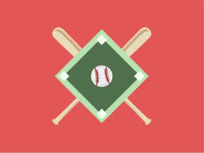 Baseball ball baseball bat flat icon illustration illustrator logo shield sports vector