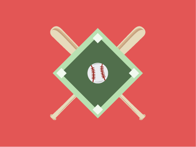 Baseball ball baseball bat flat icon illustration illustrator logo shield sports vector