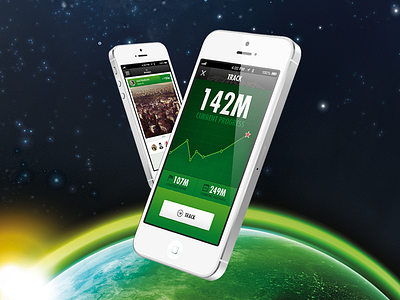 80KM Mobile App android application austronaut charts graphics ios iphone photo space statistic stats track
