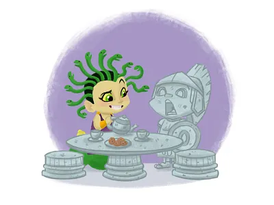 Medusa character cute greek illustration medusa myth sketch dailies
