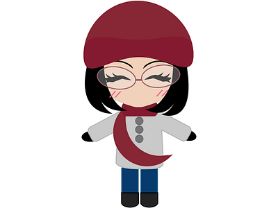 Staying Warm character cute kawaii leilaling vector