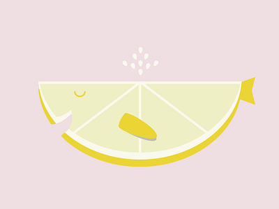 Whalemon animal fish fruit illustration lemon seeds whale