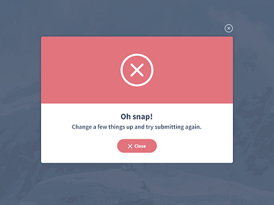 Error! Modal button confirmation error modal pop success ui ux